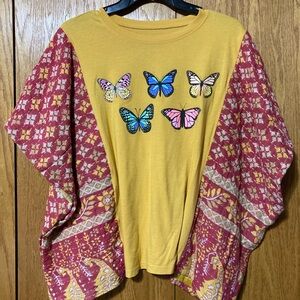 💛 Upcycled Butterfly Kantha Tee 💛